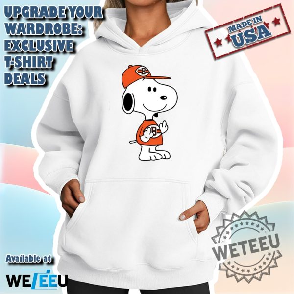 Snoopy Cleveland Browns Nfl Double Middle Fingers Fck You Tshirt