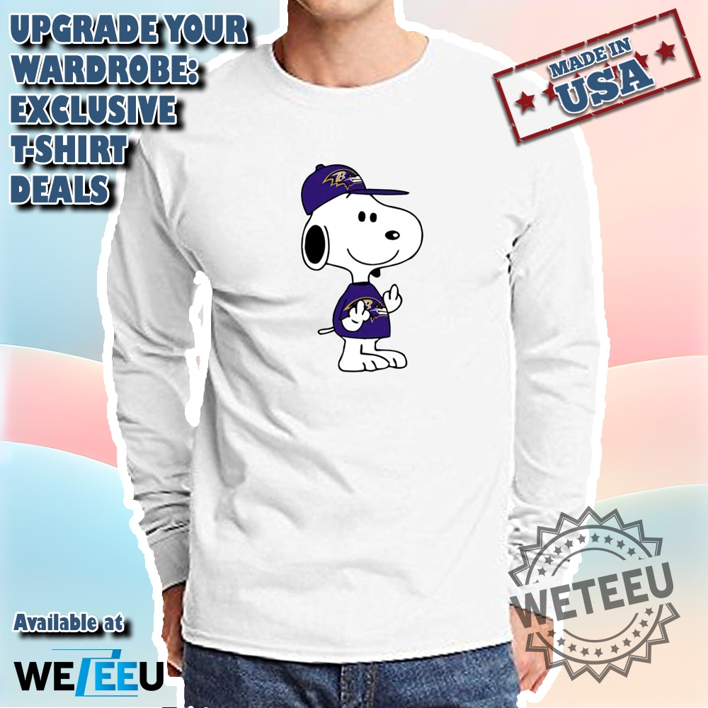 Snoopy Baltimore Ravens Nfl Double Middle Fingers Fck You Tshirt 5 Snoopy Baltimore Ravens NFL Double Middle Fingers Fck You T-shirt