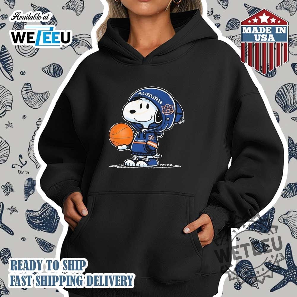 Snoopy The Peanuts X Auburn Tigers Basketball Tshirt 4 Snoopy The Peanuts X Auburn Tigers Basketball T-shirt