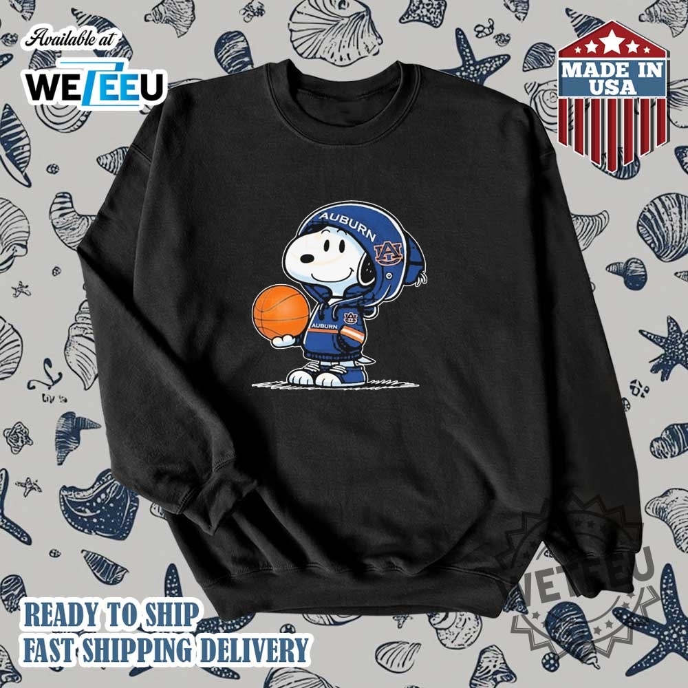Snoopy The Peanuts X Auburn Tigers Basketball Tshirt 5 Snoopy The Peanuts X Auburn Tigers Basketball T-shirt
