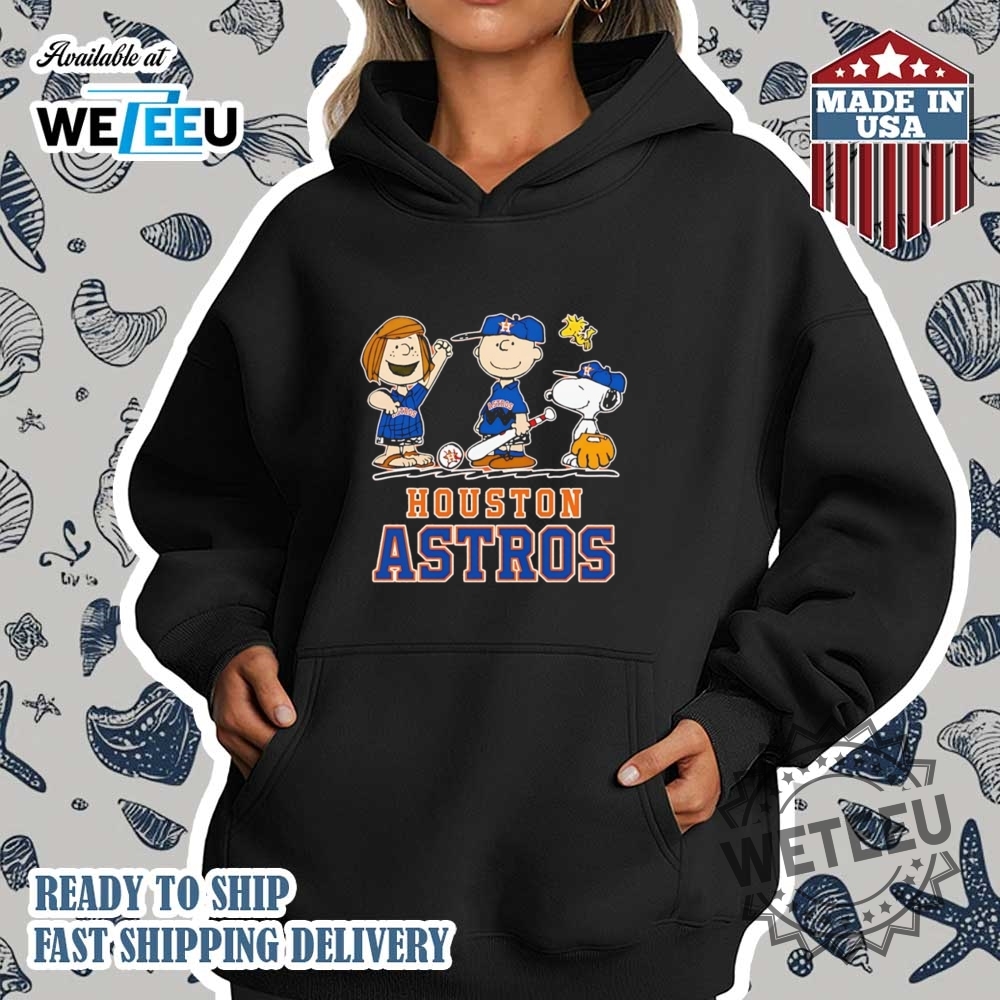 The Peanuts Characters Playing Houston Astros Baseball Shirt 4 The Peanuts characters playing Houston Astros baseball shirt
