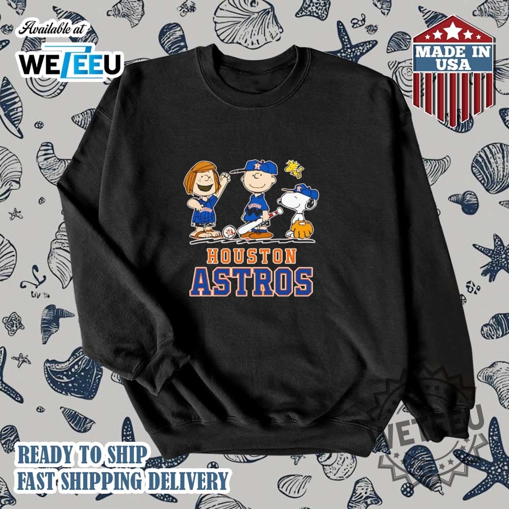 The Peanuts Characters Playing Houston Astros Baseball Shirt 5 The Peanuts characters playing Houston Astros baseball shirt