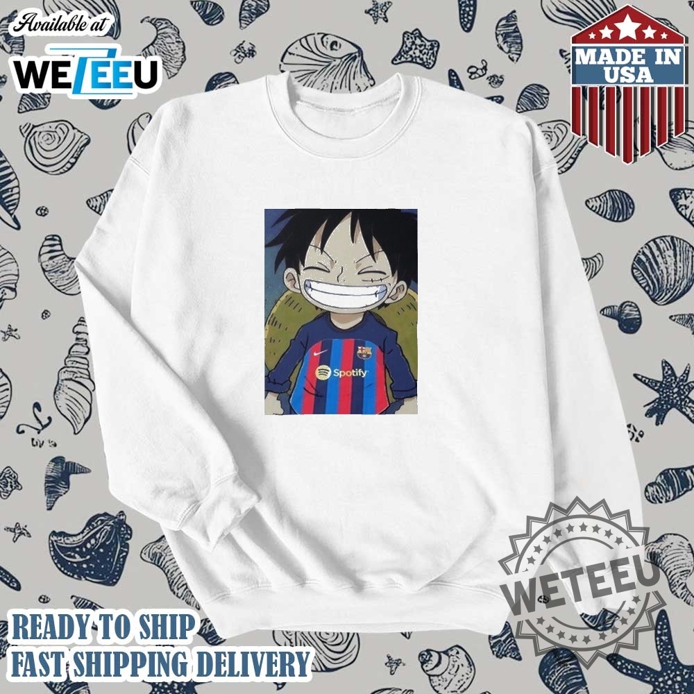 Monkey D. Luffy Wearing Fc Barcelona Shirt 5 Monkey D. Luffy Wearing FC Barcelona Shirt