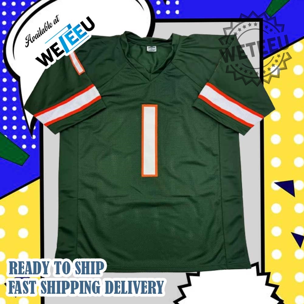 Signed Cameron Cam Ward Miami Green College Football Jersey 4 Signed Cameron Cam Ward Miami Green College Football Jersey