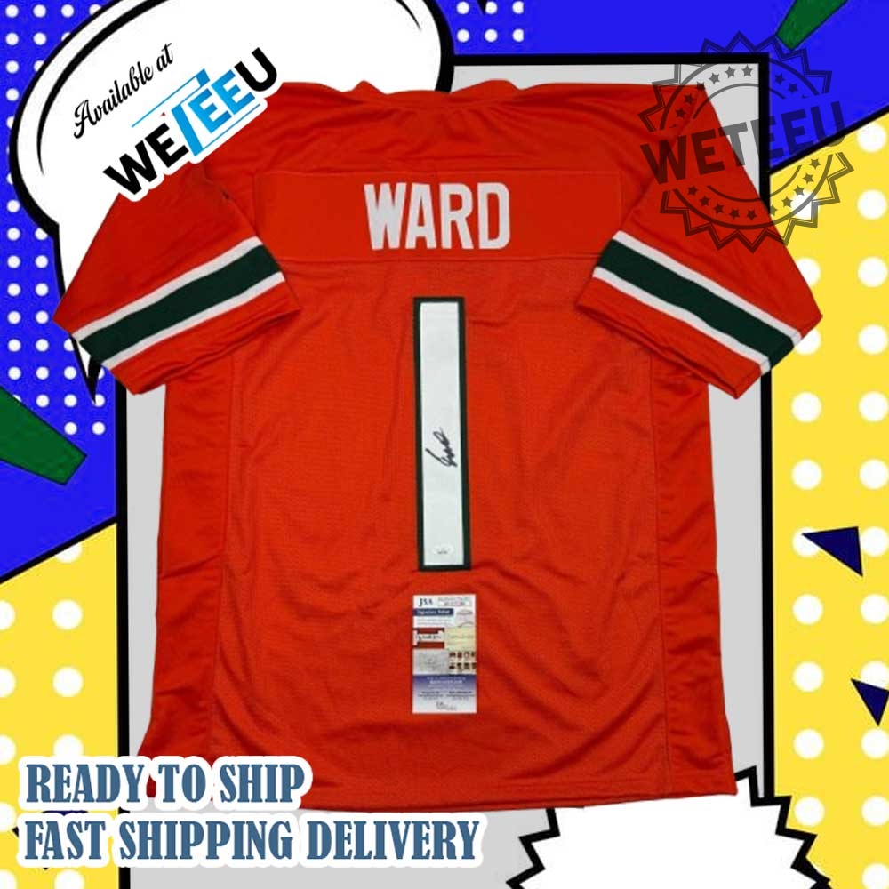 Signed Cameron Cam Ward Miami Orange College Football Jersey 4 Signed Cameron Cam Ward Miami Orange College Football Jersey