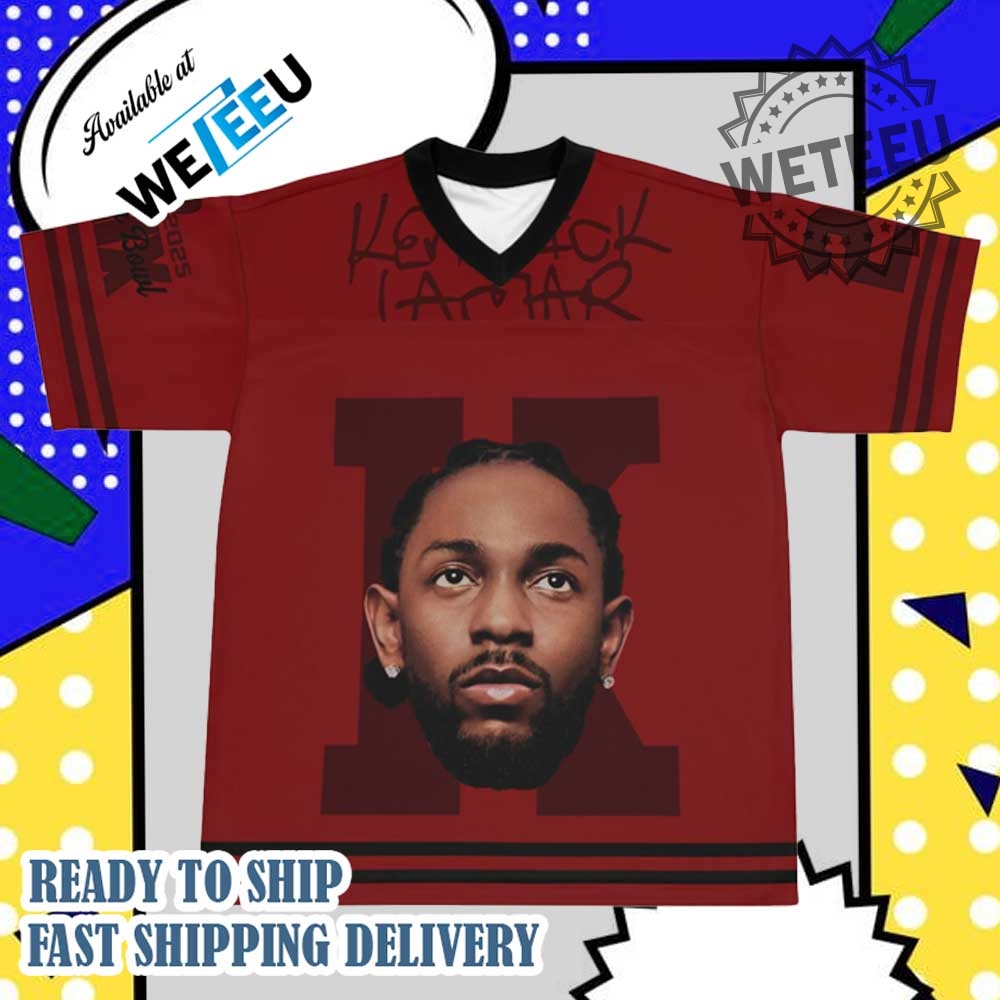 Kendrick Lamar Red Custom Jersey 2025 Tour Shirt Signed With Humble Artwork