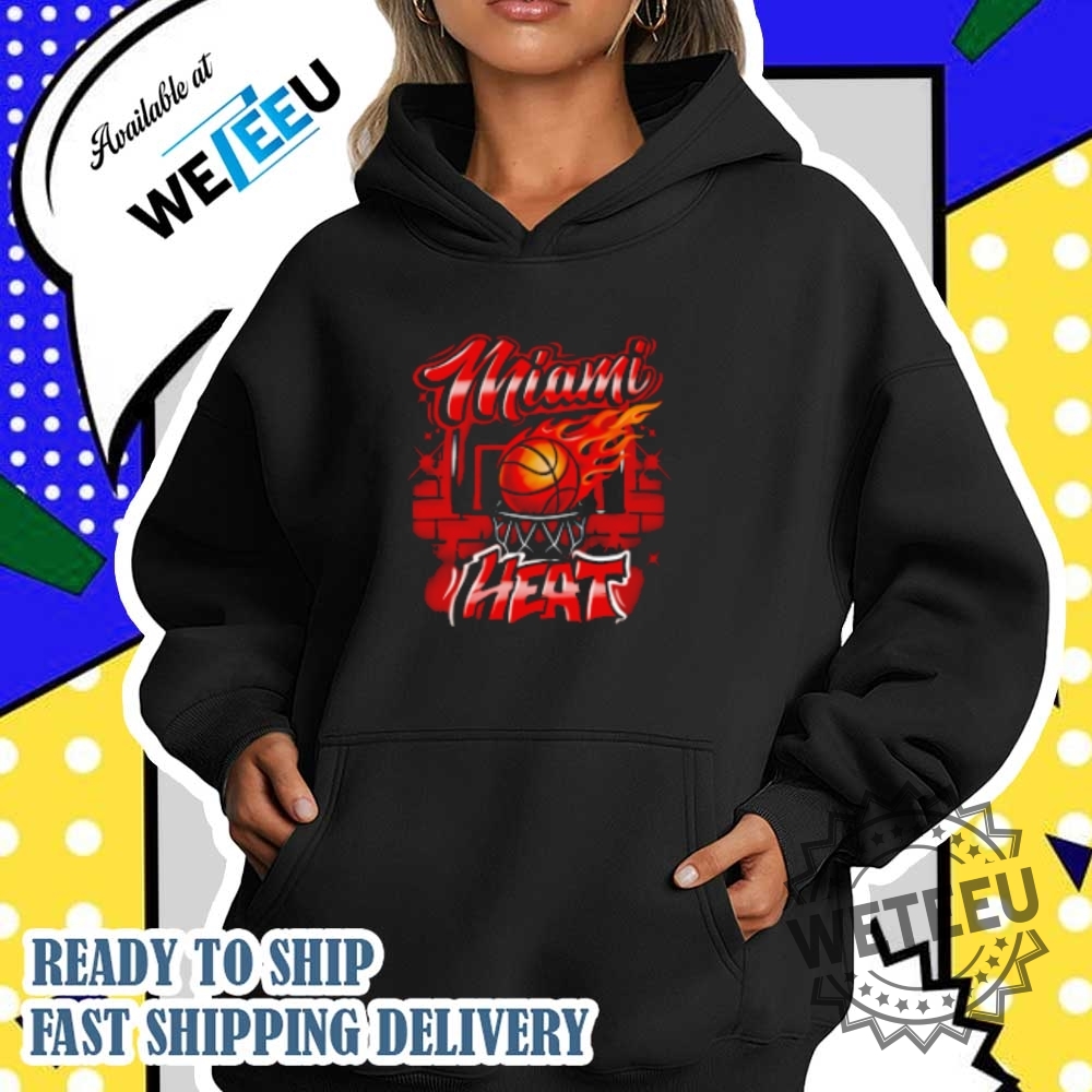 Miami Heat Graphic Red Wall Shirt Nba Playoff Collection 4 Miami Heat Graphic Red Wall Shirt - NBA Playoff Collection