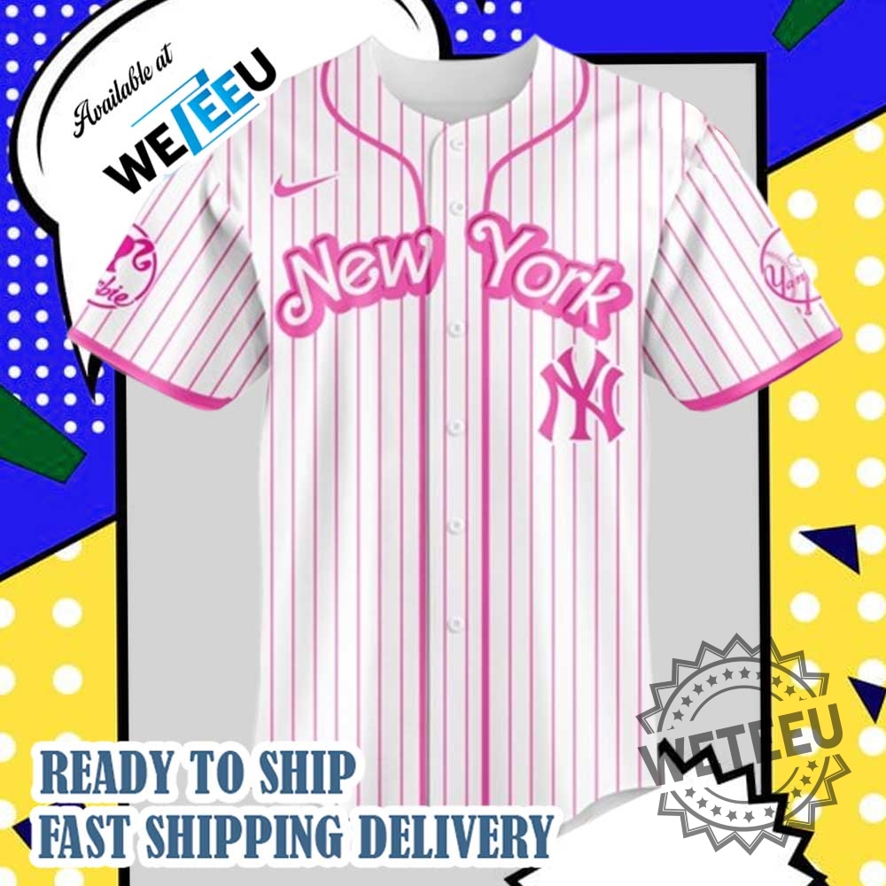 New York Yankees Mlb X Barbie 2025 Night Game Baseball Jersey 4 New York Yankees MLB x Barbie 2025 Night Game Baseball Jersey