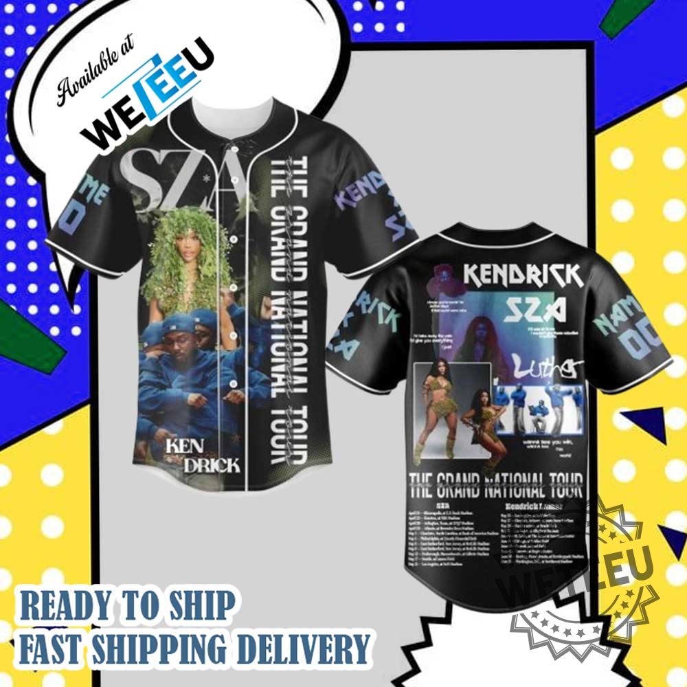 Kendrick Lamar And Sza Grand National Tour Baseball Jersey
