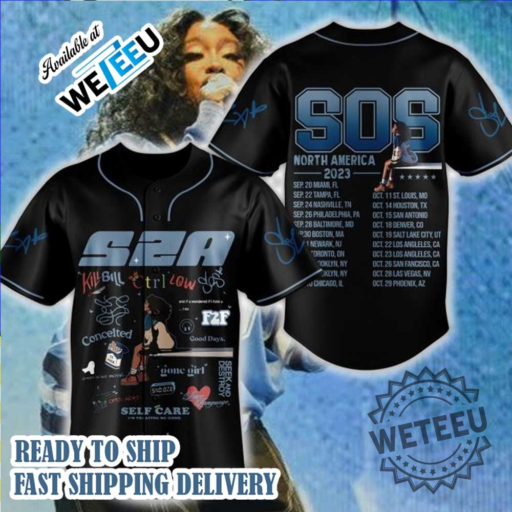 Sza Sos North America 2023 Tour Baseball Jersey