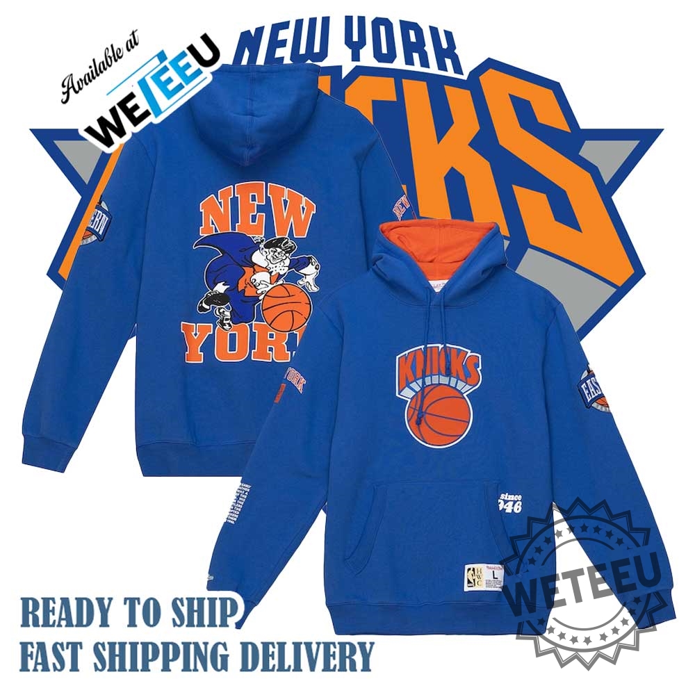 Unisex Mitchell And Ness Royal New York Knicks Team Origins Pullover Hoodie
