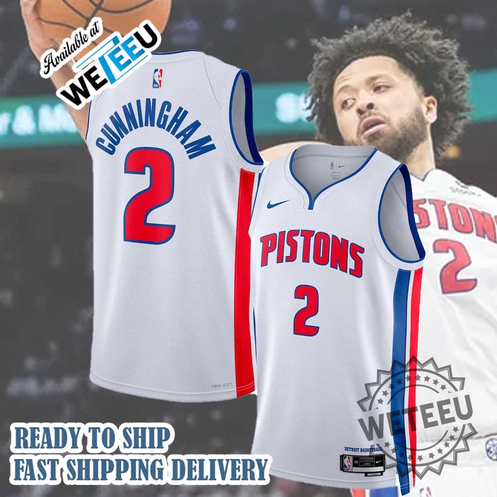 Unisex Nike Cade Cunningham White Detroit Pistons Swingman Jersey