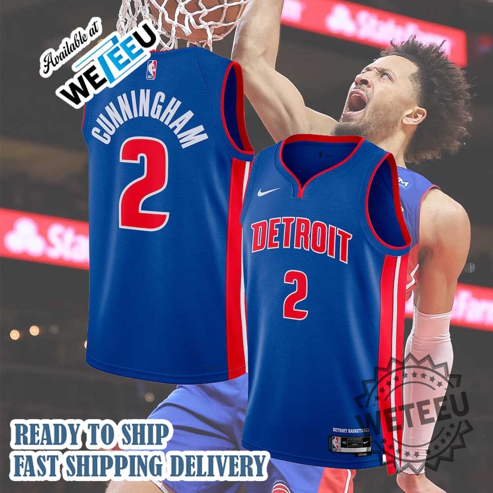 Unisex Nike Cade Cunningham Blue Detroit Pistons Swingman Jersey