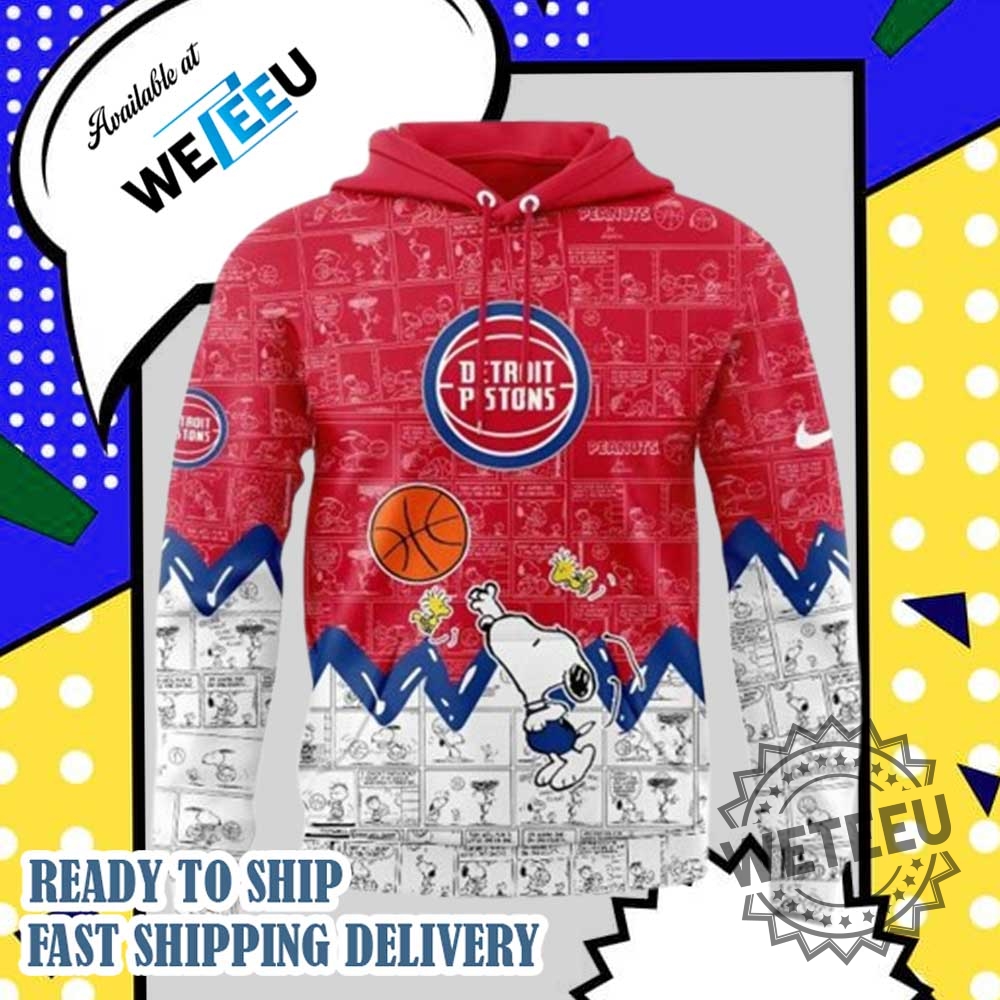 Detroit Pistons 75Th Anniversary Snoopy Peanuts Hoodie 4 Detroit Pistons 75th Anniversary Snoopy Peanuts Hoodie