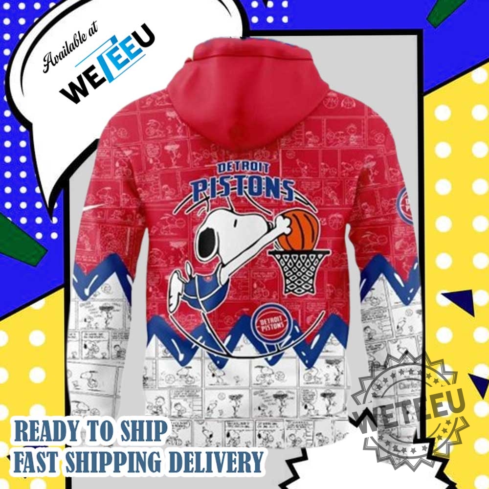 Detroit Pistons 75Th Anniversary Snoopy Peanuts Hoodie 5 Detroit Pistons 75th Anniversary Snoopy Peanuts Hoodie