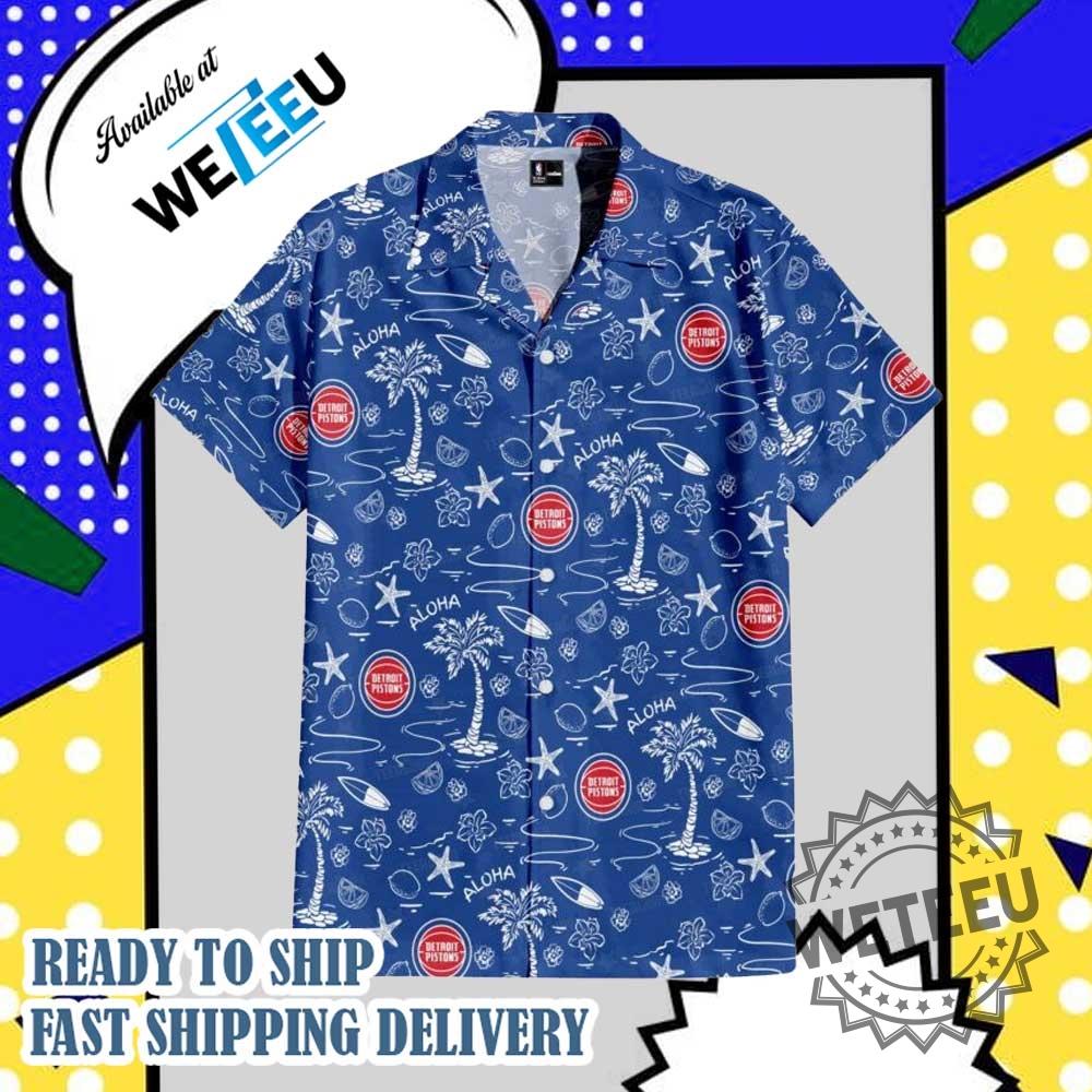 Detroit Pistons Aloha Shirt Beach Themed Shirt With Palm Trees And Tropical Design 4 Detroit Pistons Aloha Shirt Beach Themed Shirt with Palm Trees and Tropical Design