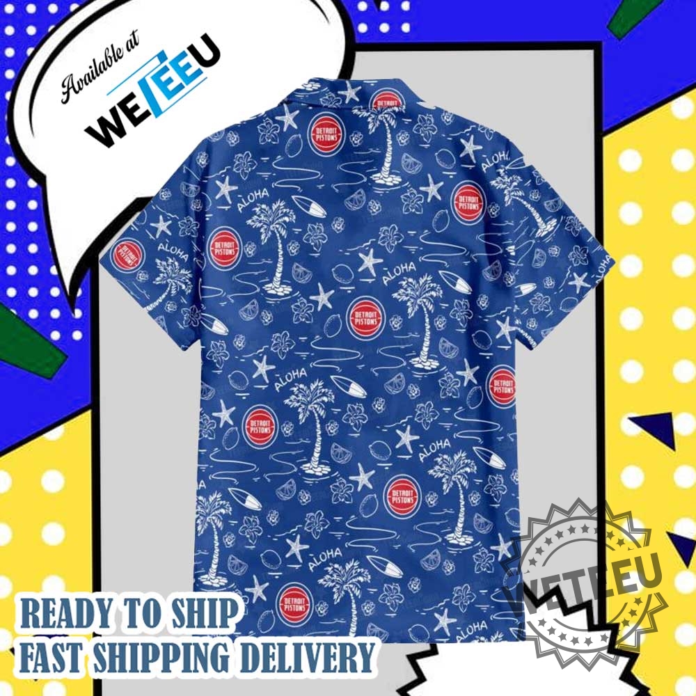 Detroit Pistons Aloha Shirt Beach Themed Shirt With Palm Trees And Tropical Design 5 Detroit Pistons Aloha Shirt Beach Themed Shirt with Palm Trees and Tropical Design