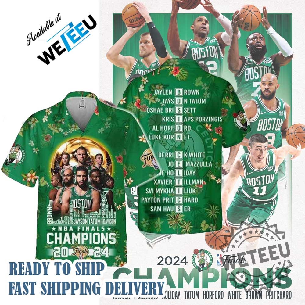 Boston Celtics City 2024 Nba Finals Champions Hawaiian Shirt 3 Boston Celtics City 2024 NBA Finals Champions Hawaiian Shirt