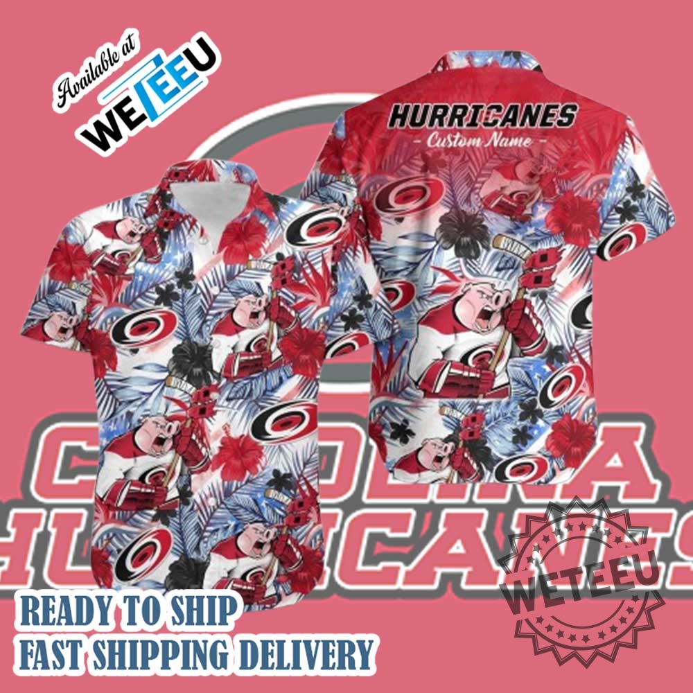 Personalized Carolina Hurricanes Tropical Floral America Flag Hawaiian Shirt Custom Nhl Fan Apparel 4 Personalized Carolina Hurricanes Tropical Floral America Flag Hawaiian Shirt – Custom NHL Fan Apparel