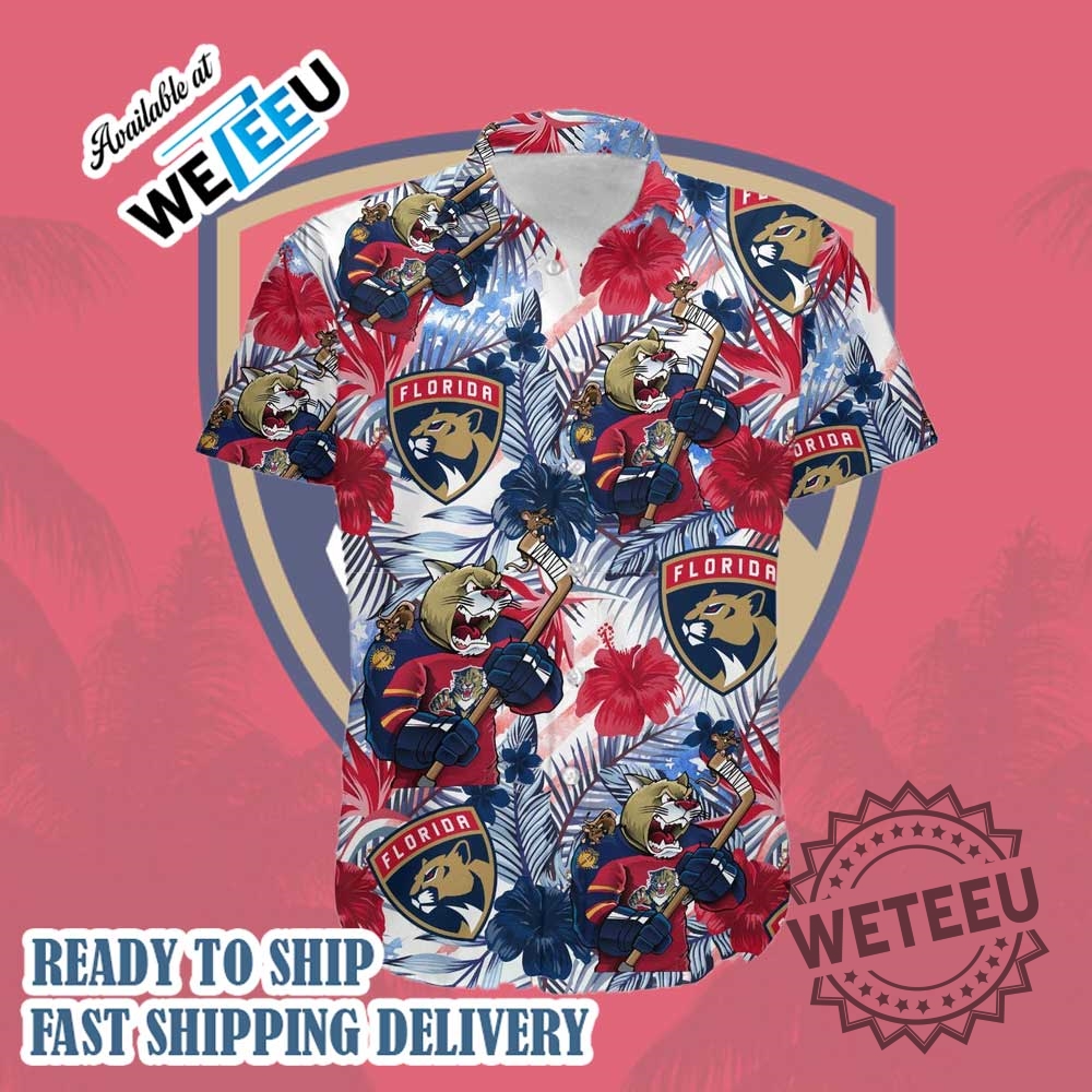 Personalized Florida Panthers Tropical Floral America Flag Hawaiian Shirt Custom Nhl Fan Shirt 4 Personalized Florida Panthers Tropical Floral America Flag Hawaiian Shirt – Custom NHL Fan Shirt