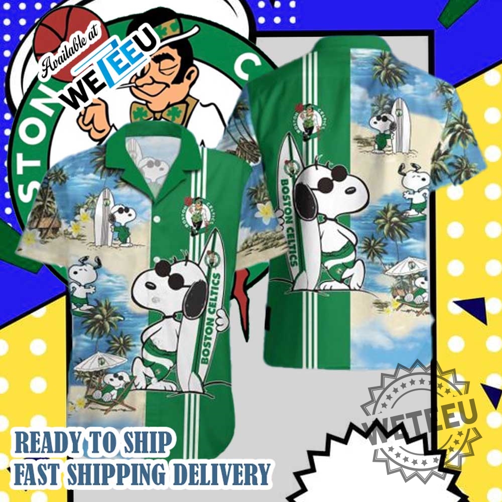 Boston-Celtics-X-Snoopy-Hawaiian-Shirt-Summer-Beach-Aloha-Shirt-With-Surfboard-And-Palm-Tree-Design-Peanuts-Fan-Gift-2025-weteeu_1
