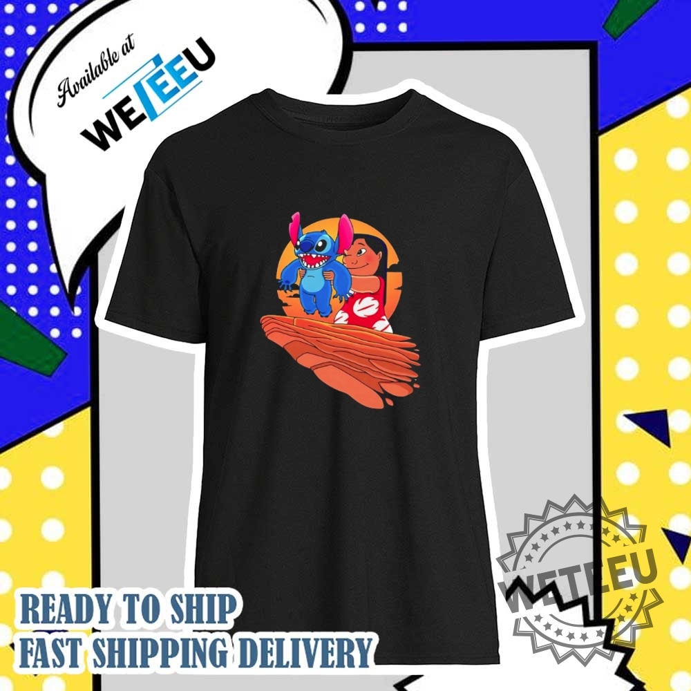 "Top Trendy Graphic Tees for Anime, Cartoon, and Music Fans" 25 Stitch The Experiment King X The Lion King Shirt Disney Character Mashup Tee