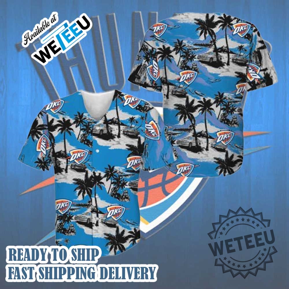 Nba Oklahoma City Thunder Coconut Tree Islands Car Baseball Jersey