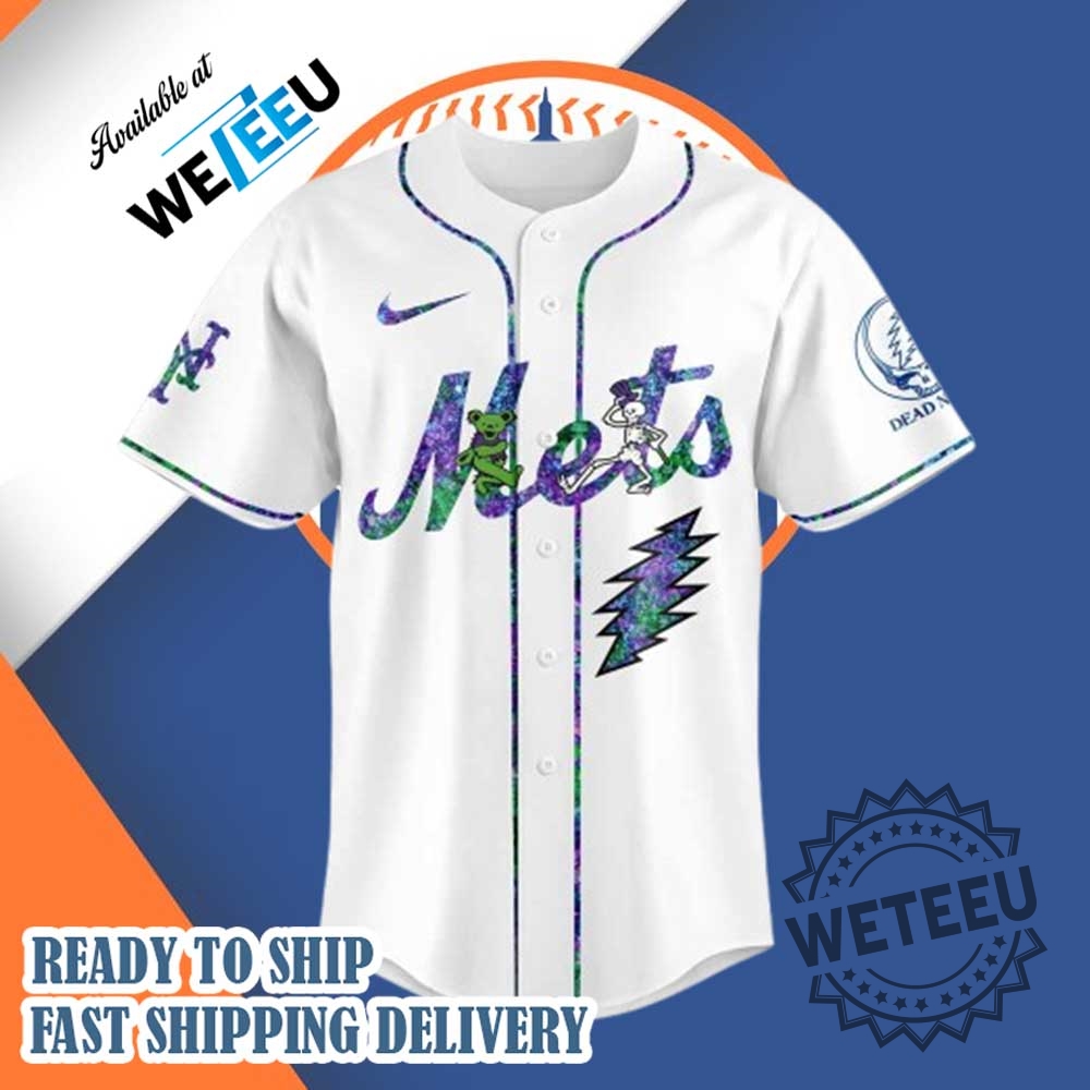 New York Mets Grateful Dead Edition Baseball Jersey 5 New York Mets Grateful Dead Edition Baseball Jersey