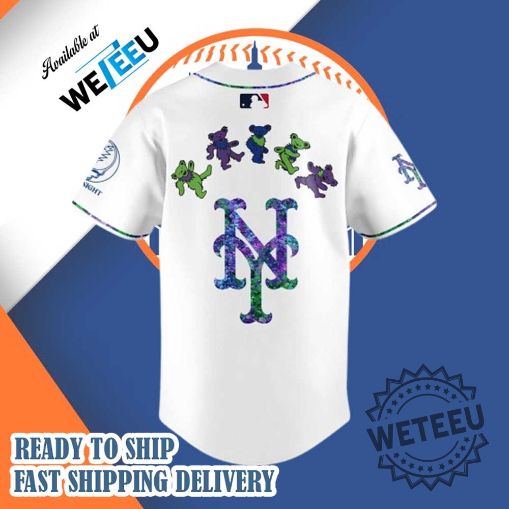 New York Mets Grateful Dead Edition Baseball Jersey 6 New York Mets Grateful Dead Edition Baseball Jersey