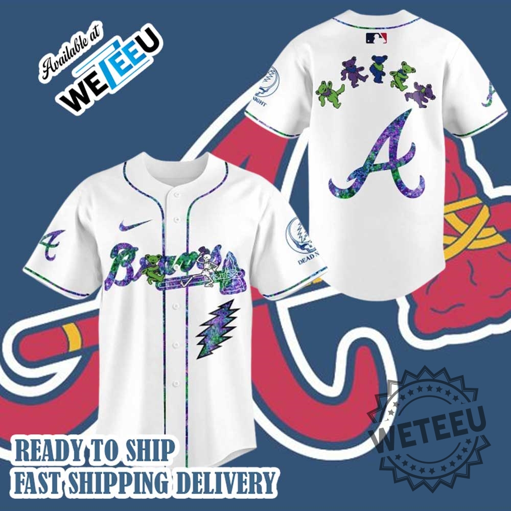 New Atlanta Braves Grateful Dead Edition Baseball Jersey