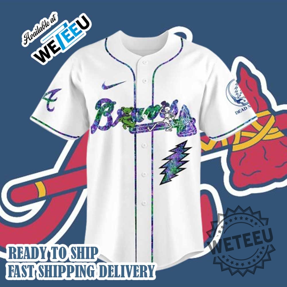 New Atlanta Braves Grateful Dead Edition Baseball Jersey 6 NEW Atlanta Braves Grateful Dead Edition Baseball Jersey