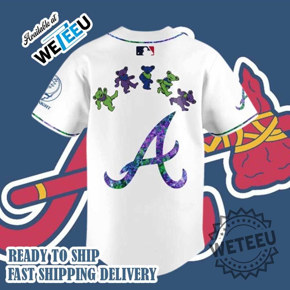 New Atlanta Braves Grateful Dead Edition Baseball Jersey 7 NEW Atlanta Braves Grateful Dead Edition Baseball Jersey