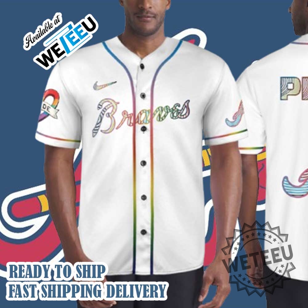 Atlanta Braves Lgbtq Pride Month White Jersey For Pride Celebration 4 Atlanta Braves LGBTQ Pride Month White Jersey for Pride Celebration