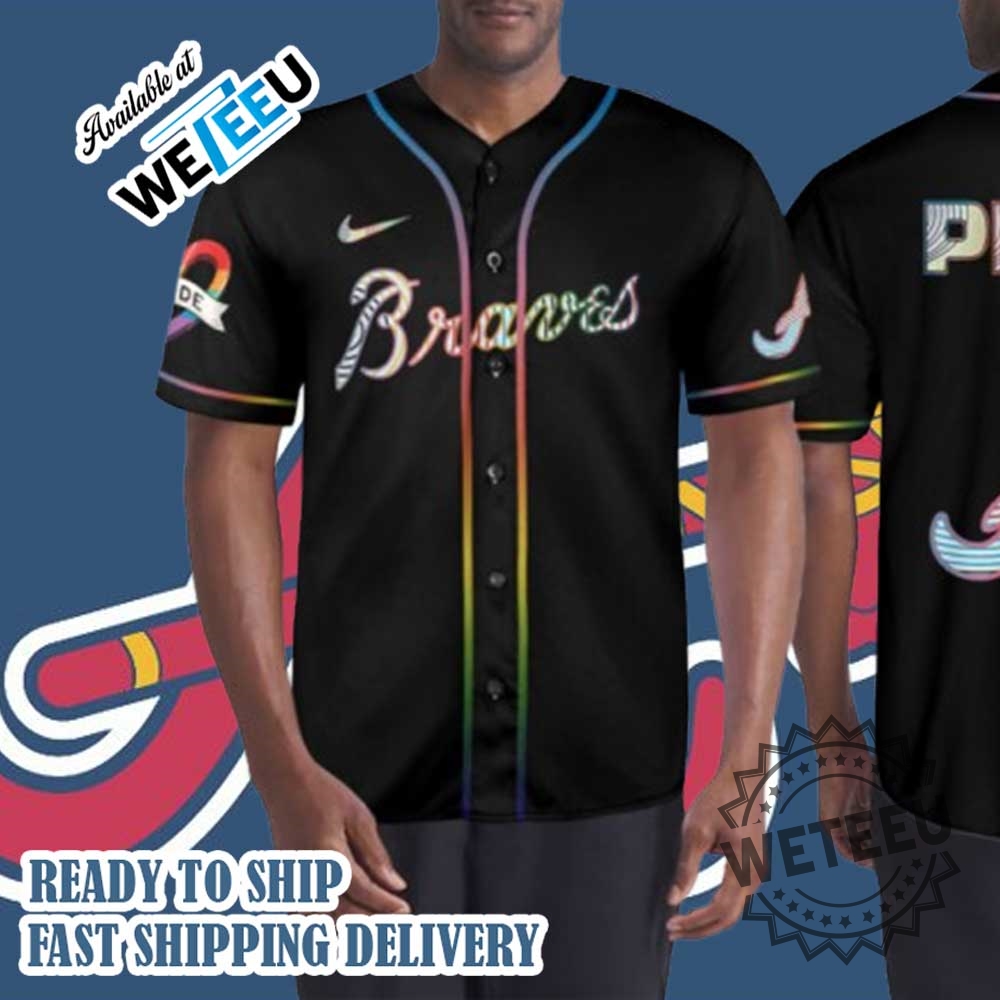 Atlanta Braves Lgbtq Pride Month Black Jersey For Fans 4 Atlanta Braves LGBTQ Pride Month Black Jersey for Fans