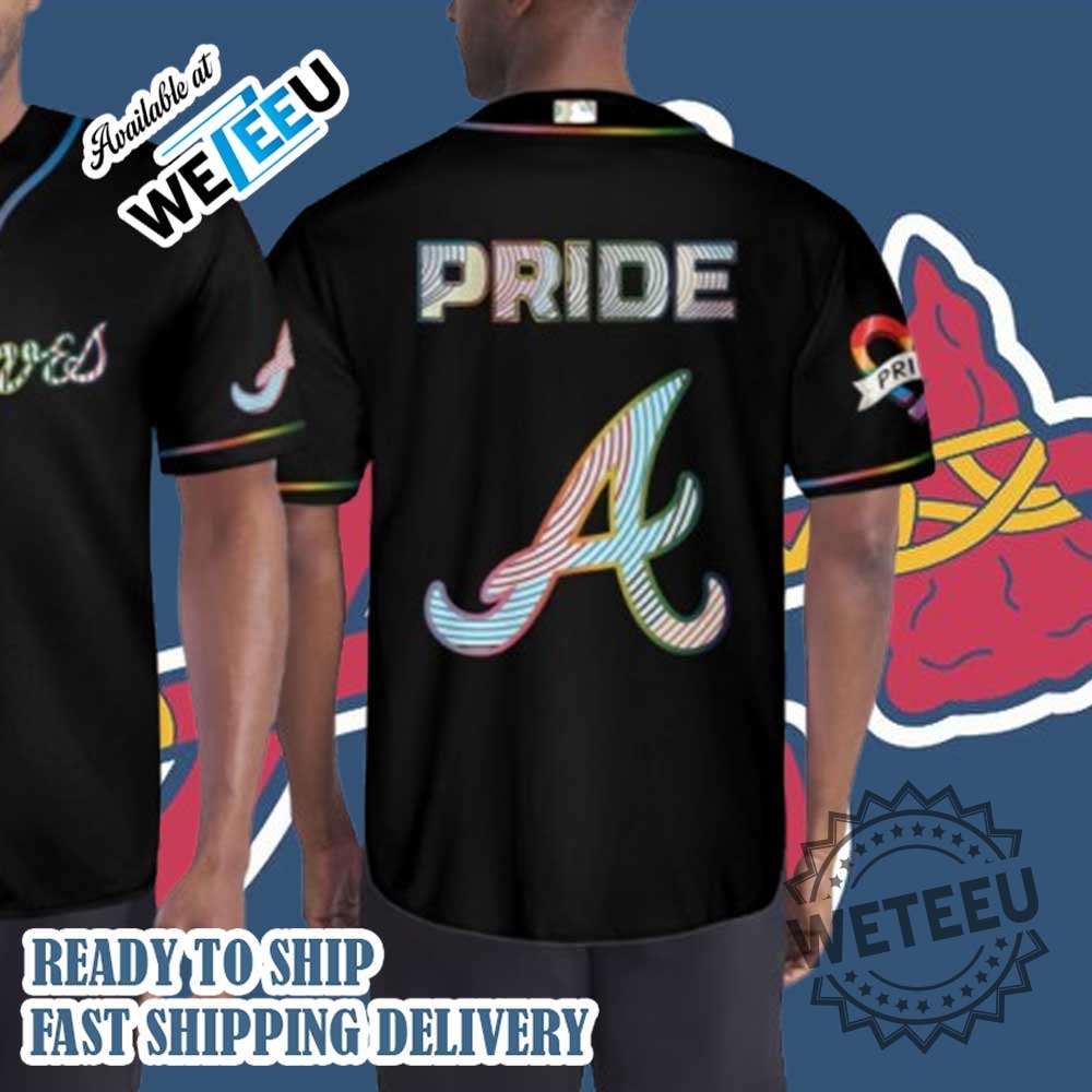 Atlanta Braves Lgbtq Pride Month Black Jersey For Fans 5 Atlanta Braves LGBTQ Pride Month Black Jersey for Fans