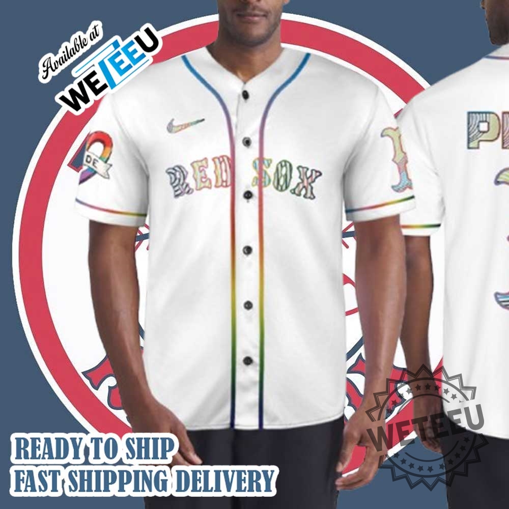 Boston Red Sox Lgbtq Pride Month White Jersey For Pride Fans 4 Boston Red Sox LGBTQ Pride Month White Jersey for Pride Fans