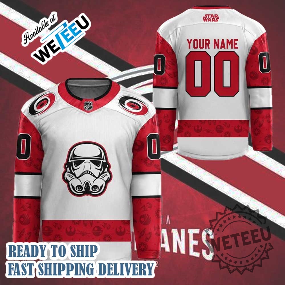 "Limited Edition Star Wars Hockey Jerseys: NHL Team Collaborations 2024" 3 Carolina Hurricanes X Star Wars Night 2024 Custom Hockey Jersey