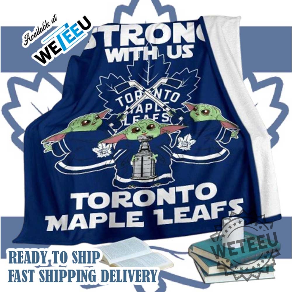Toronto Maple Leafs Baby Yoda Fleece Blanket The Force Strong