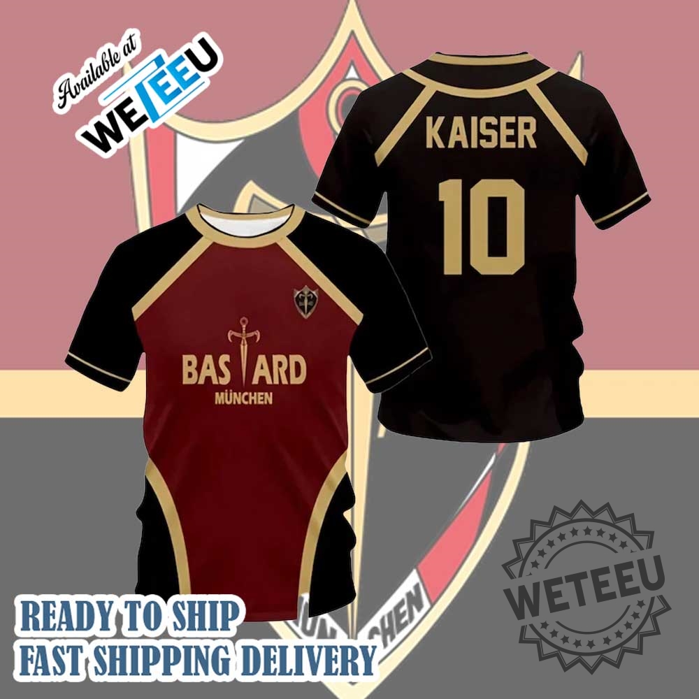 "Unique Limited Edition Jerseys for Sports, Anime, Vintage, and Music Fans" 3 Blue Lock Anime Bastard Munich Football Jersey Kaiser Cosplay Shirt