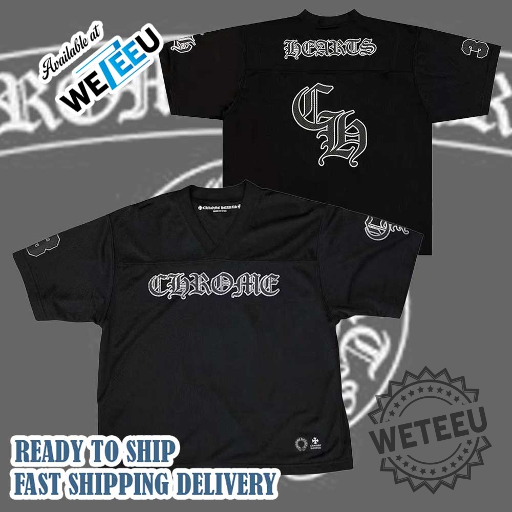 "Unique Limited Edition Jerseys for Sports, Anime, Vintage, and Music Fans" 4 Vintage Chrome Hearts Football Jersey Summer Set Streetwear Gothic Chrome Hearts Sports Mesh Warm Up Jersey