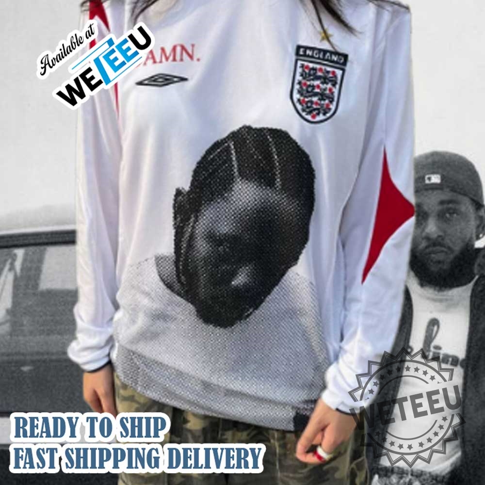 Kendrick Lamar X England Hockey Jersey Damn. Lucid Football Rap Collab Top