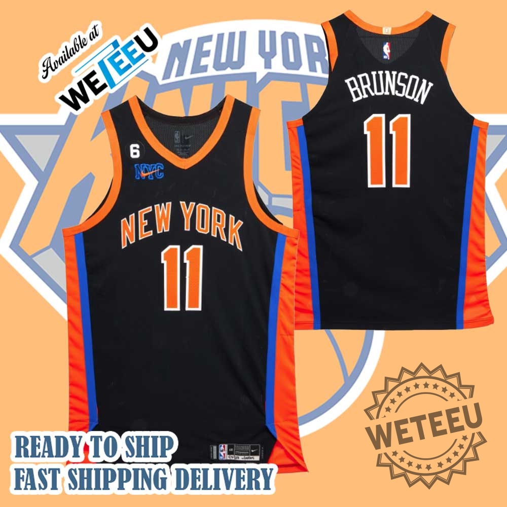 Jalen Brunson New York Knicks Game Worn City Edition Jersey