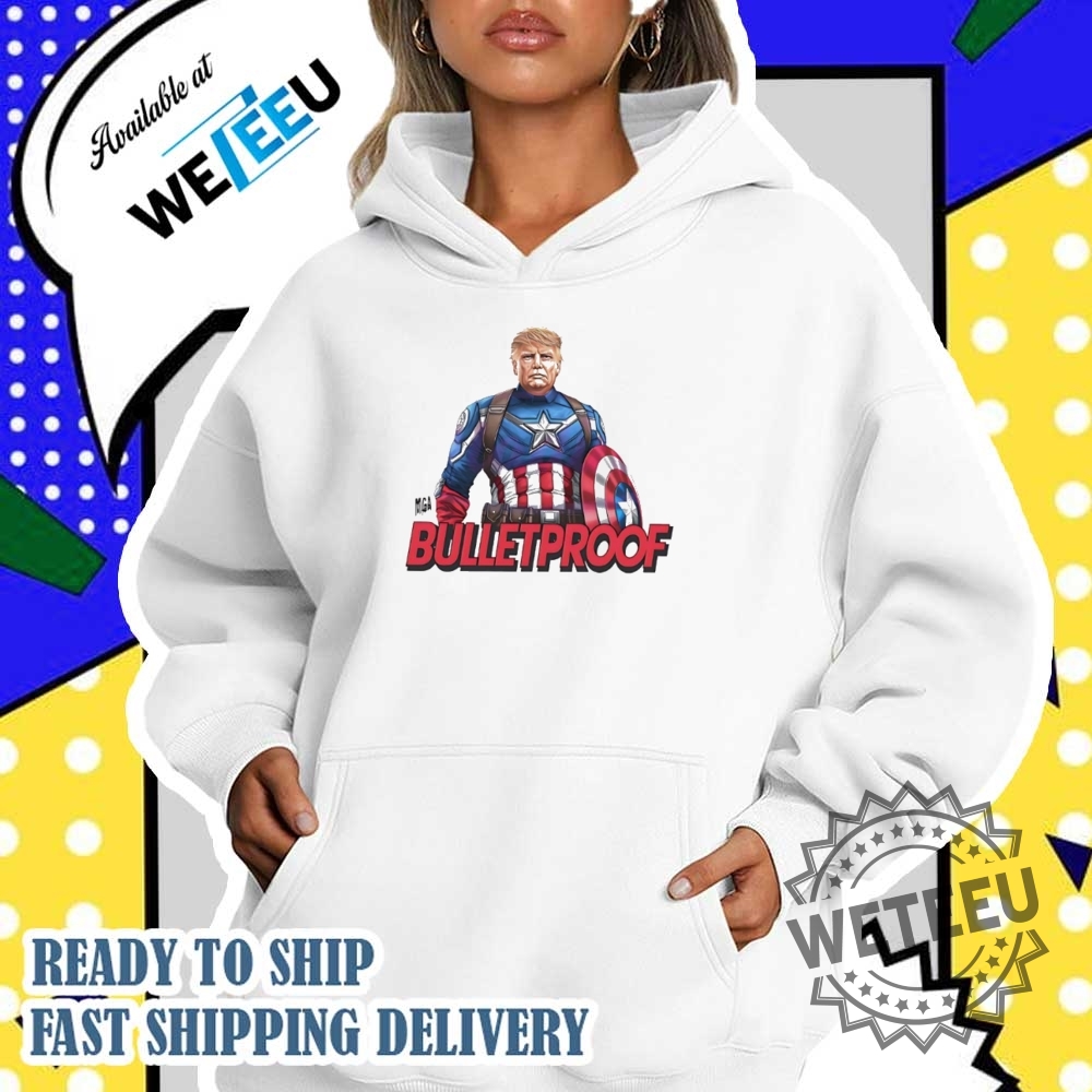 Bulletproof Trump Captain America Shirt Patriotic Superhero Parody Tee 5 Bulletproof Trump Captain America Shirt – Patriotic Superhero Parody Tee