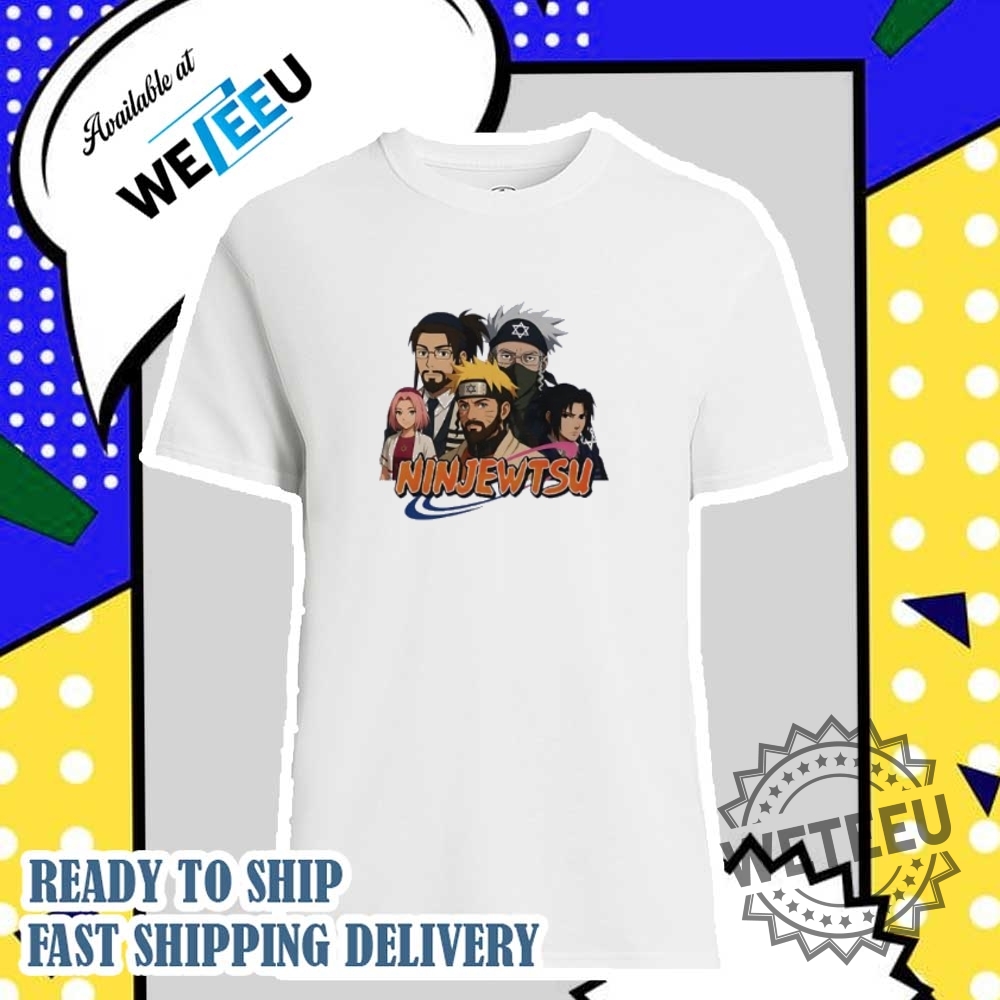 Ninjewtsu Naruto Parody Shirt  Anime Ninja Jewish Mashup Tee