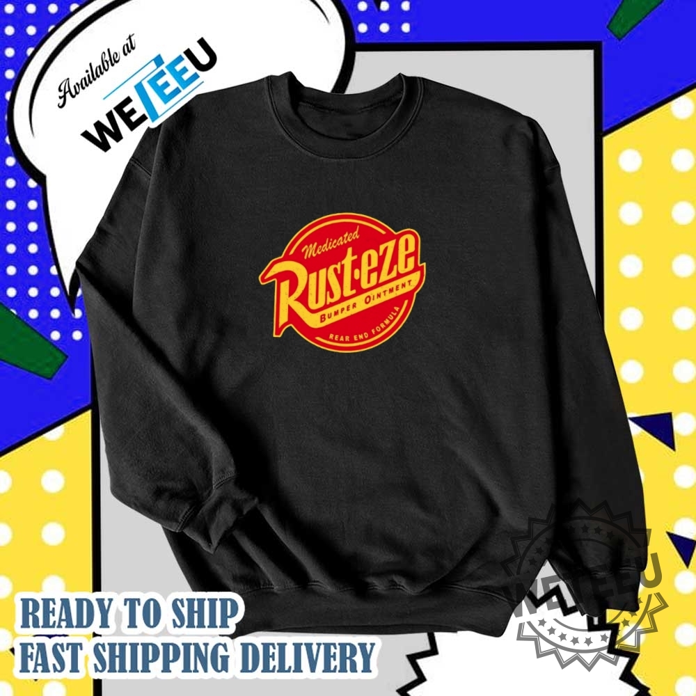 Rusteze Bumper Ointment Tshirt Cars Movie Parody Retro Tee 6 Rust-Eze Bumper Ointment T-Shirt – Cars Movie Parody Retro Tee