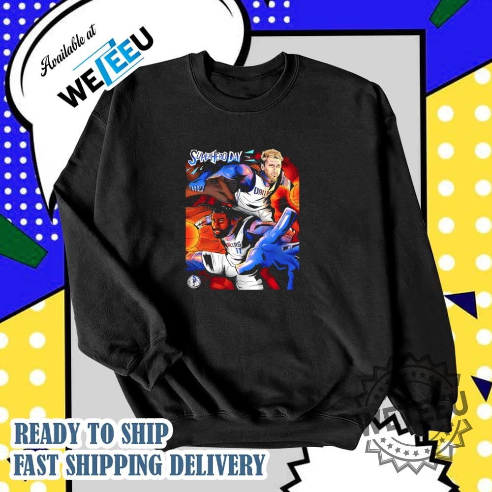 Superhero Day Luka Doncic And Kyrie Irving Dallas Mavericks Tshirts 6 Superhero Day Luka Doncic and Kyrie Irving Dallas Mavericks T-shirts