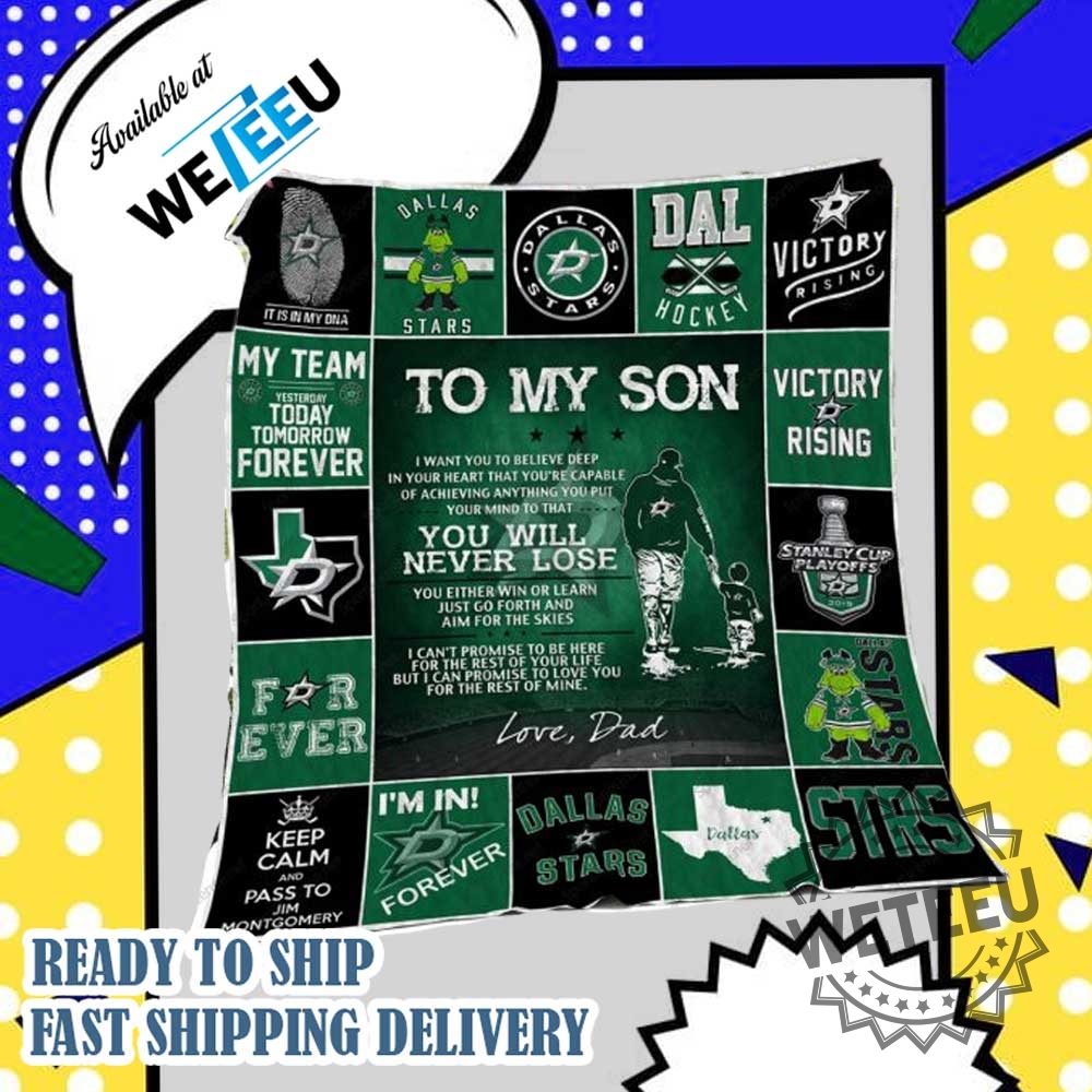 Nhl Dallas Stars To My Son Blanket Nhl Hockey Fleece Gift From Dad With Inspirational Message 3 NHL Dallas Stars To My Son Blanket – NHL Hockey Fleece Gift from Dad with Inspirational Message