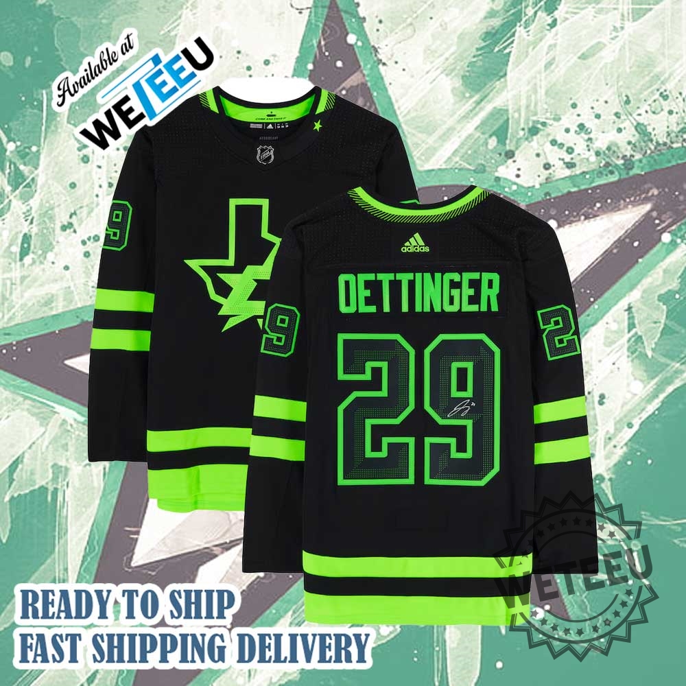 Jake Oettinger Dallas Stars Autographed Alternate Adidas Hockey Jersey