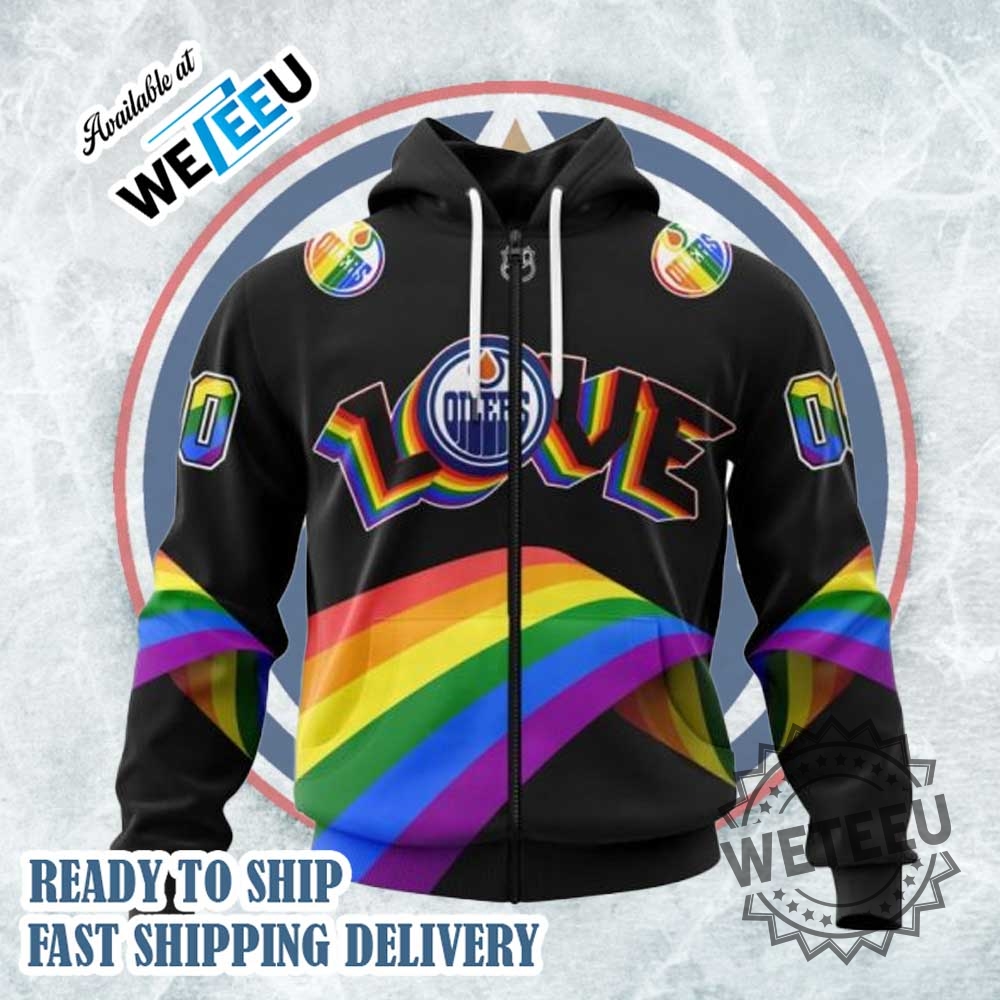 Nhl Edmonton Oilers Love Lgbt Pride Personalized Custom 3D Hoodie 6 NHL Edmonton Oilers Love LGBT Pride Personalized Custom 3D Hoodie