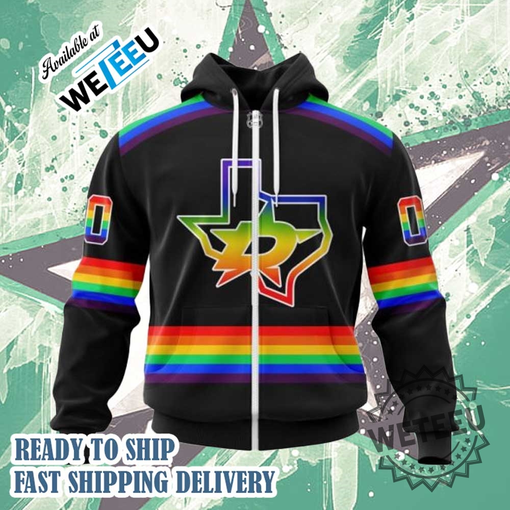 Personalized Dallas Stars Nhl Lgbt Pride 3D Hoodie 7 Personalized Dallas Stars NHL LGBT Pride 3D Hoodie